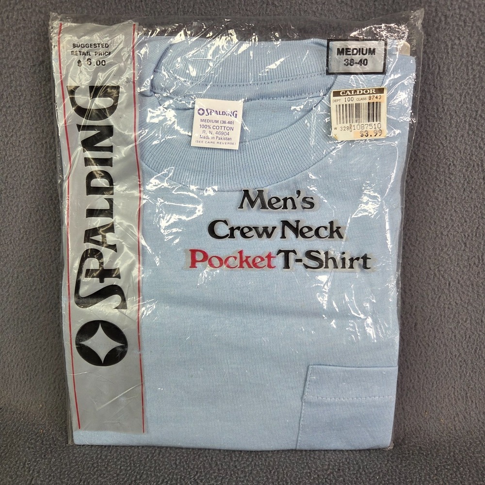 Spalding Lion Uniform T Shirt Mens M Blue Short Sleeve Vintage‎ Made in USA 90s